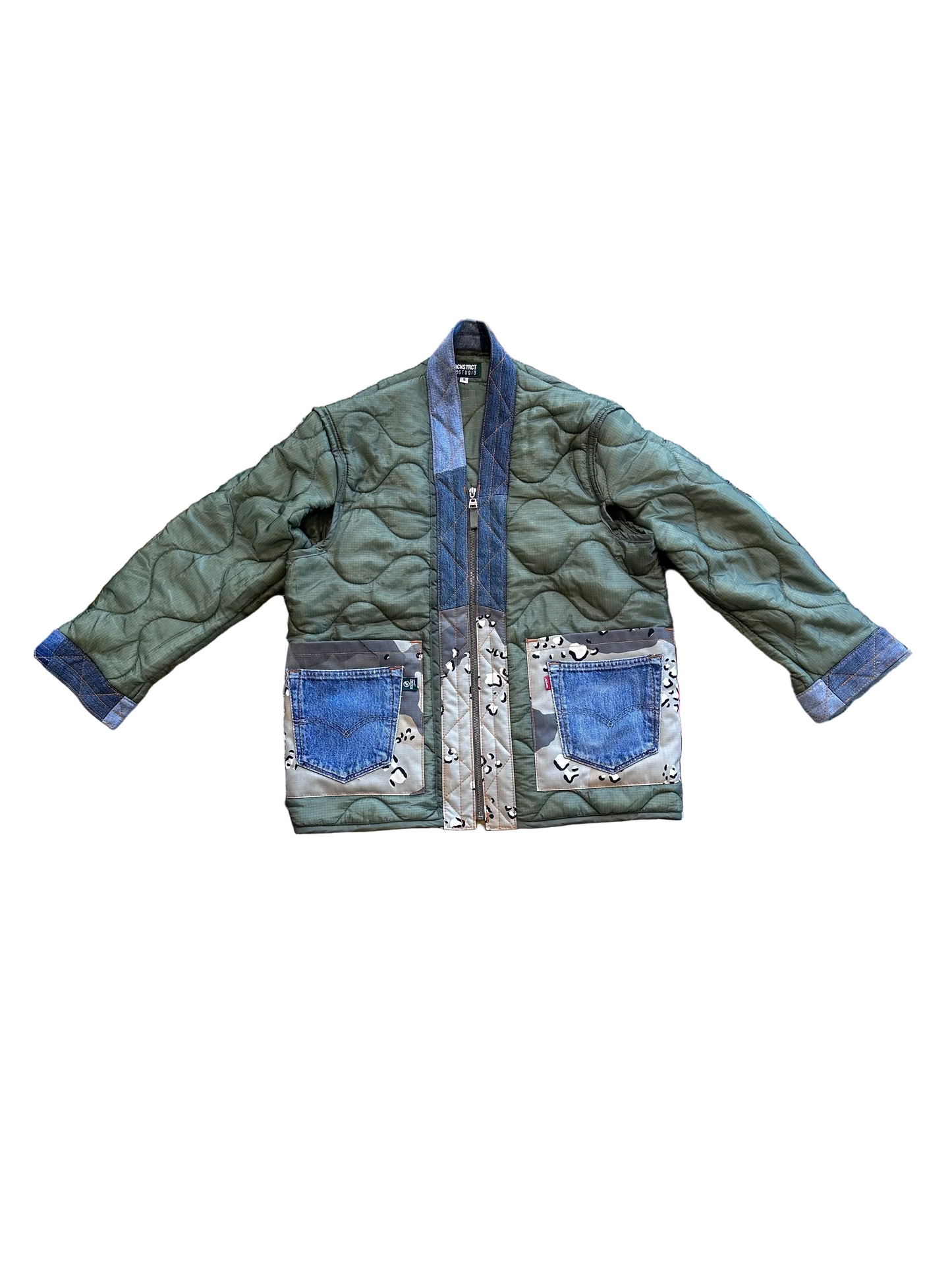 Choco Chip Camo Shell Zip Up Kimono