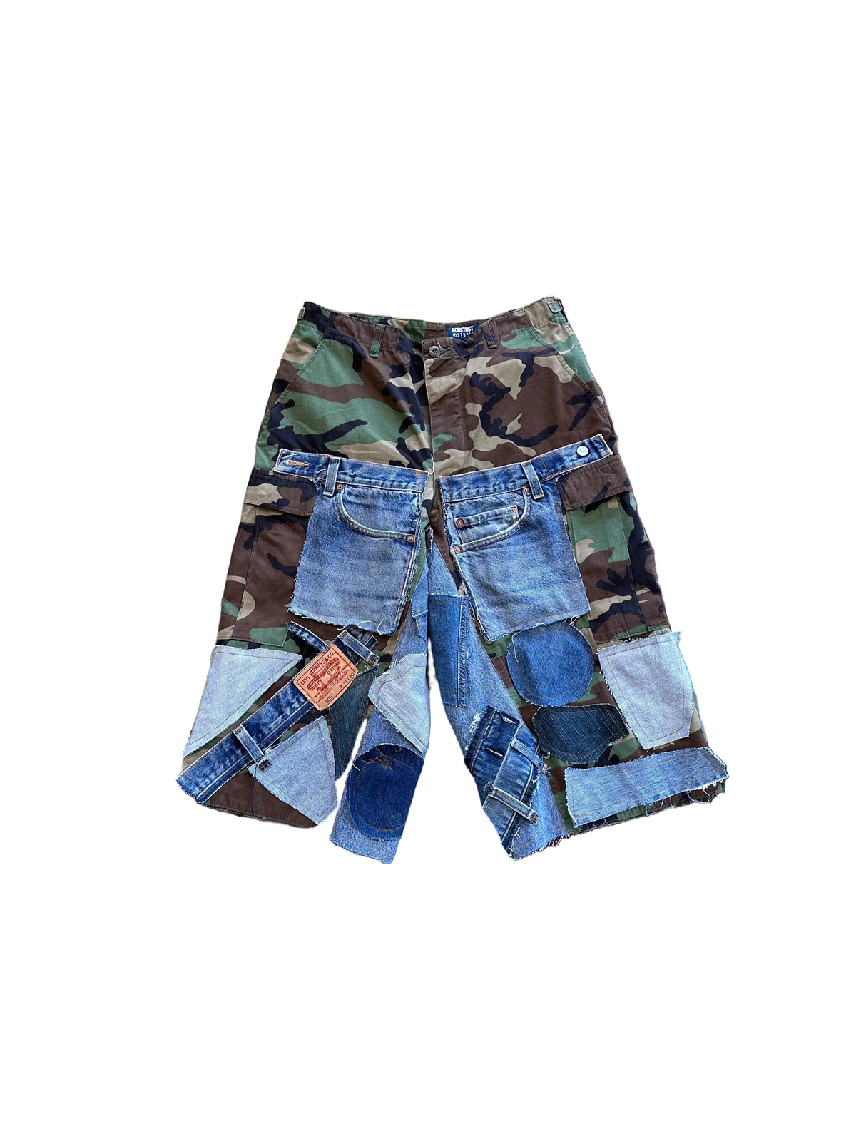 3/4s Camo Denim Detail Short