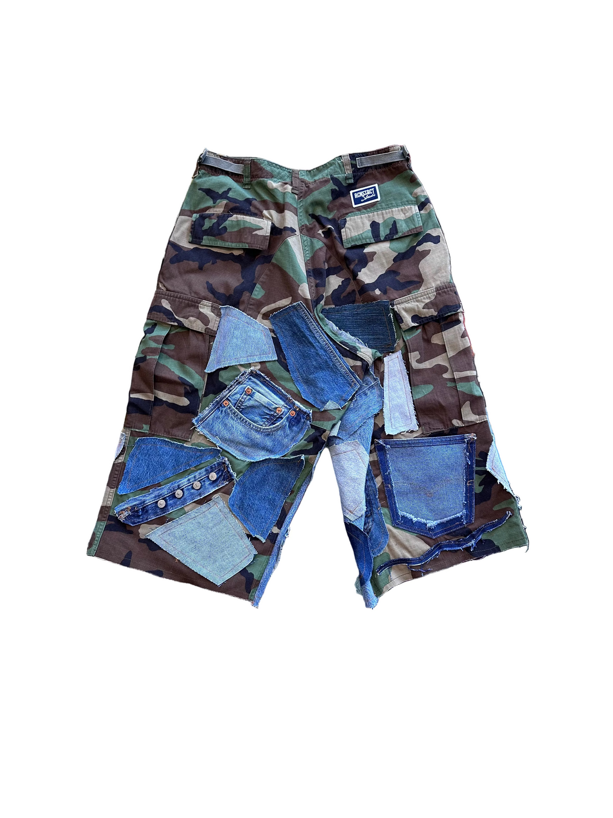 3/4s Camo Denim Detail Short