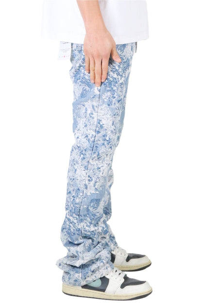 Flex Jacquard Flare Stacked Denim