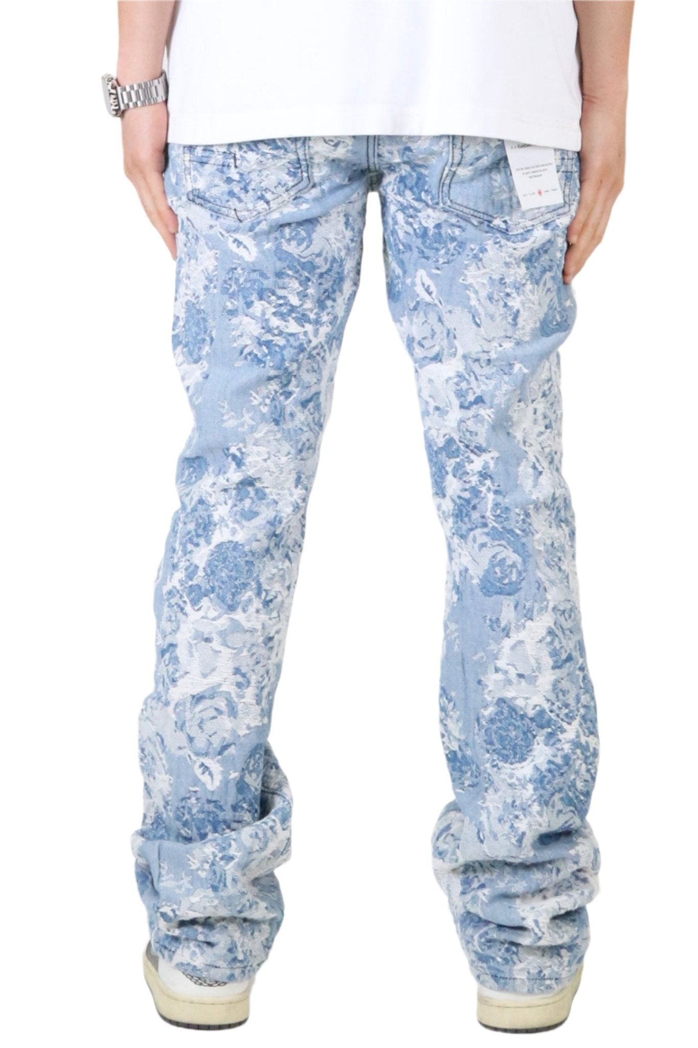 Flex Jacquard Flare Stacked Denim