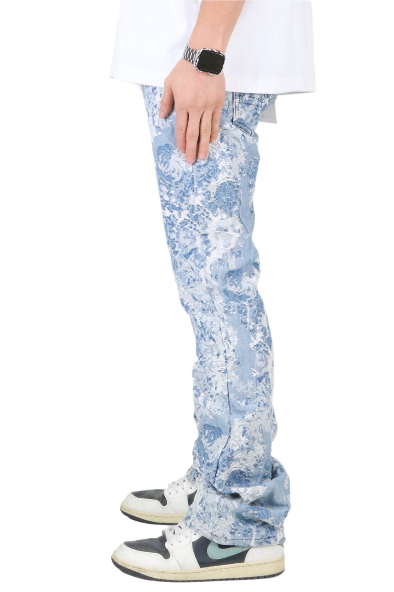Flex Jacquard Flare Stacked Denim