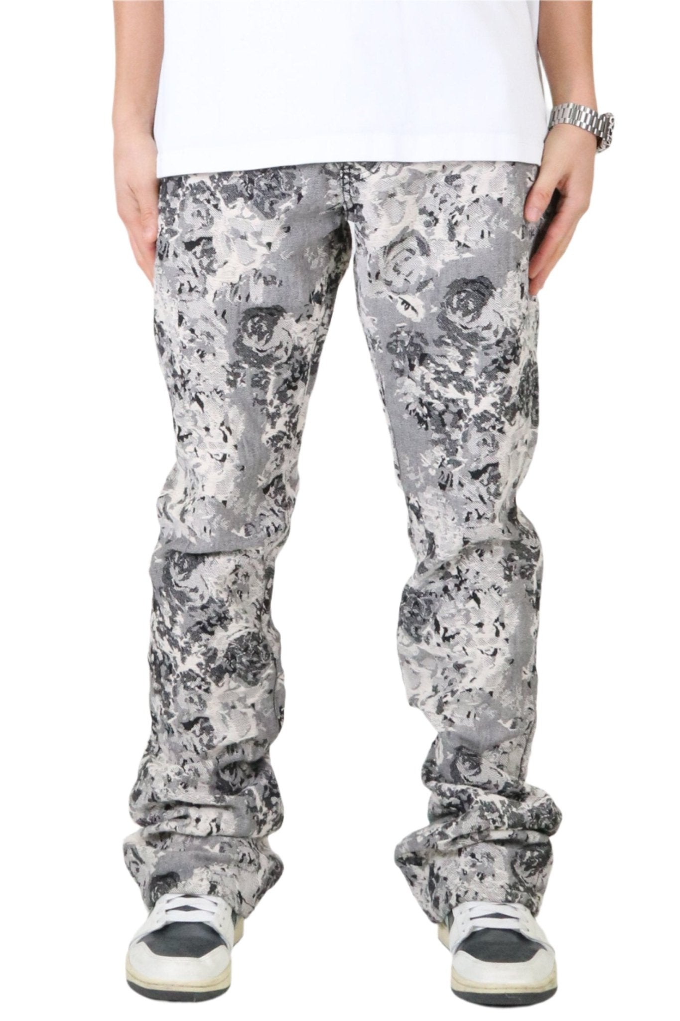 Vista Jacquard Flare Stacked Denim