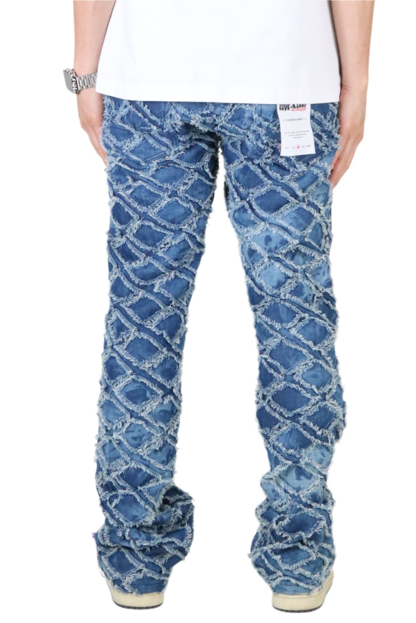 Hydra Rip & Repair Flare Stacked Fit Quilted Denim Pants