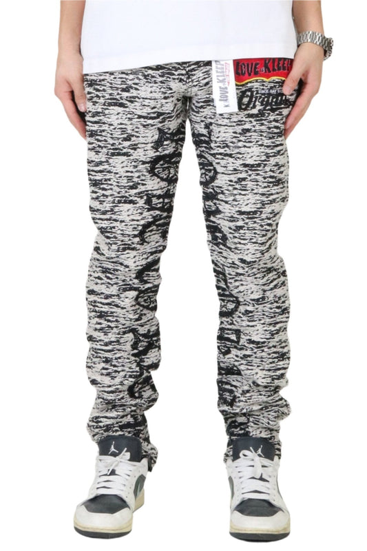 Kirk Jacquard Pattern Denim Pants | Slim