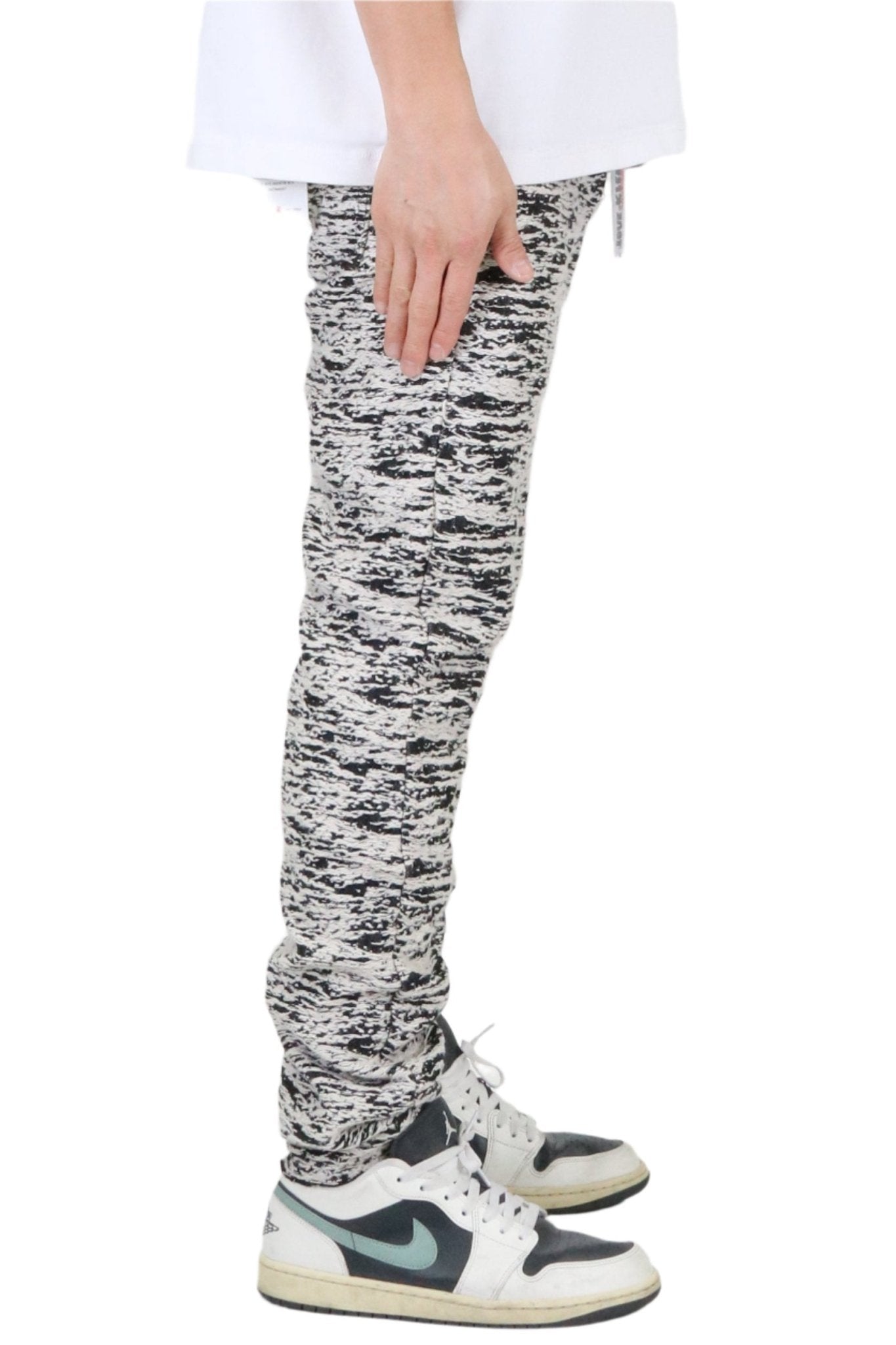 Kirk Jacquard Pattern Denim Pants | Slim