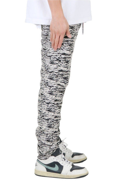 Kirk Jacquard Pattern Denim Pants | Slim