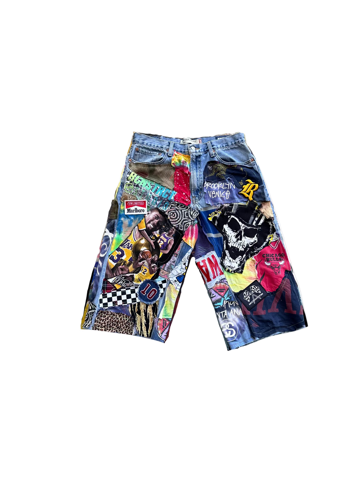 Multi Color Patchwork Jorts