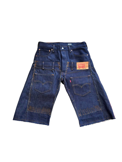 Raw Denim Multi Pocket Short | Blue