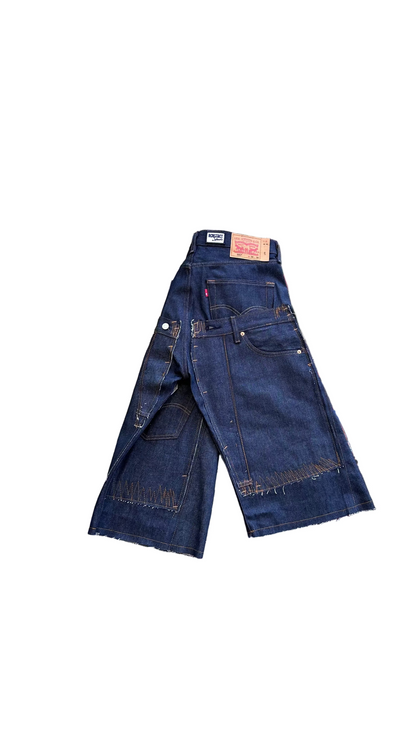 Raw Denim Multi Pocket Short | Blue