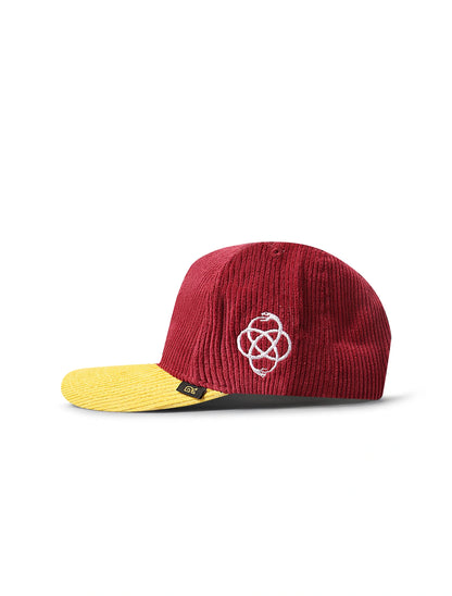 Paradise La Corduroy Hat | Burgundy/Yellow