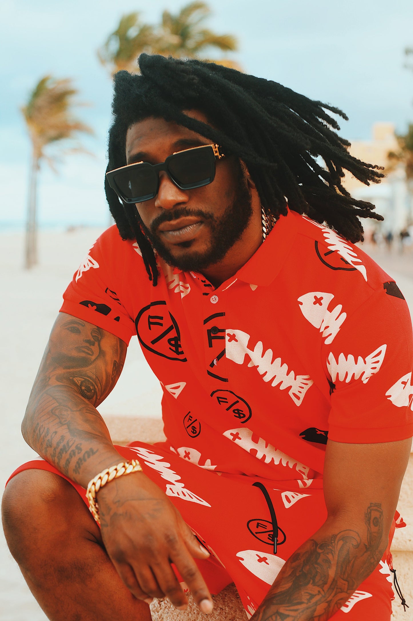 Fishscale Polo | Red