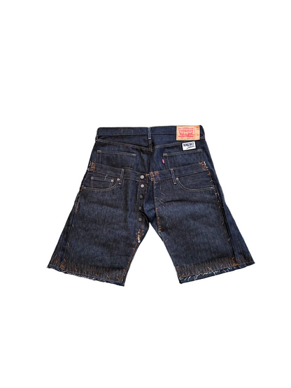 Raw Denim Multi Pocket Short | Black