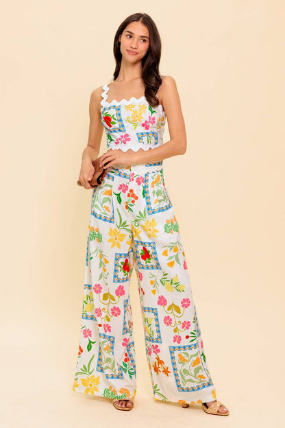 Marigold Ivory Woven Top & Pants Set