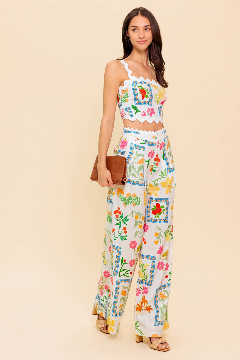 Marigold Ivory Woven Top & Pants Set