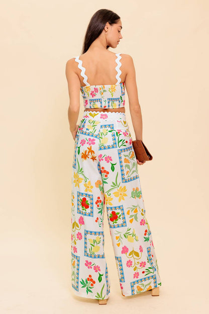 Marigold Ivory Woven Top & Pants Set