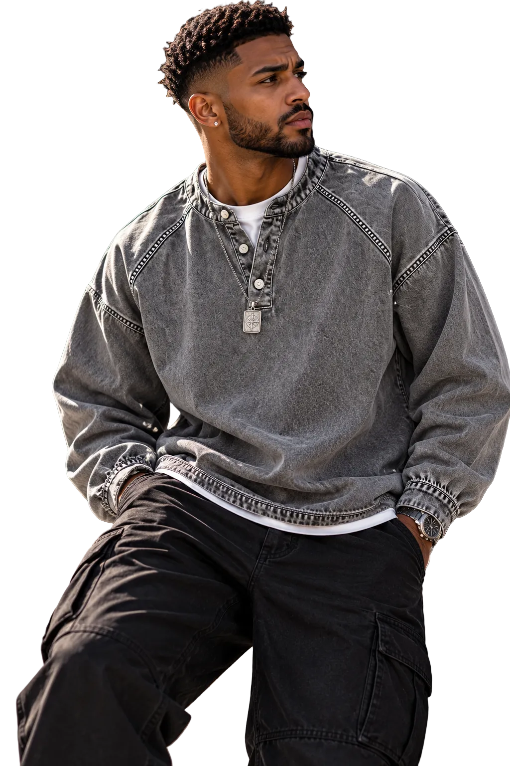 Vintage Washed Henley Shirt — featured product image | KRIFFA