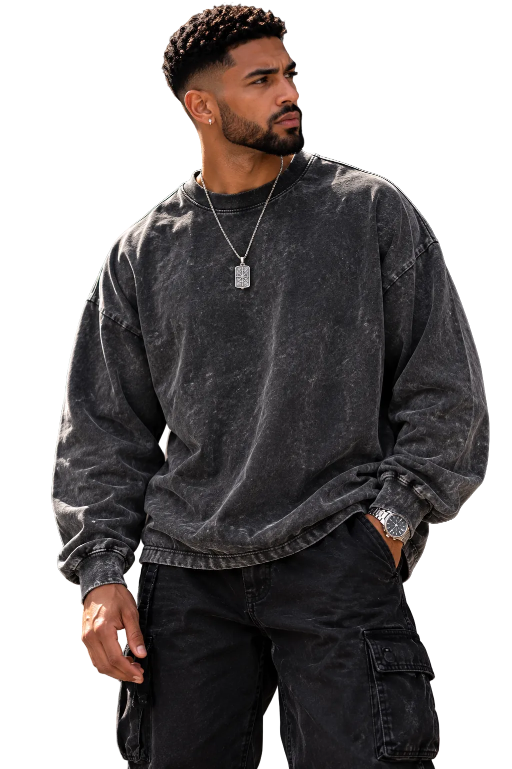 Vintage Acid Wash Oversized Long Sleeve T-Shirt — featured product image | KRIFFA