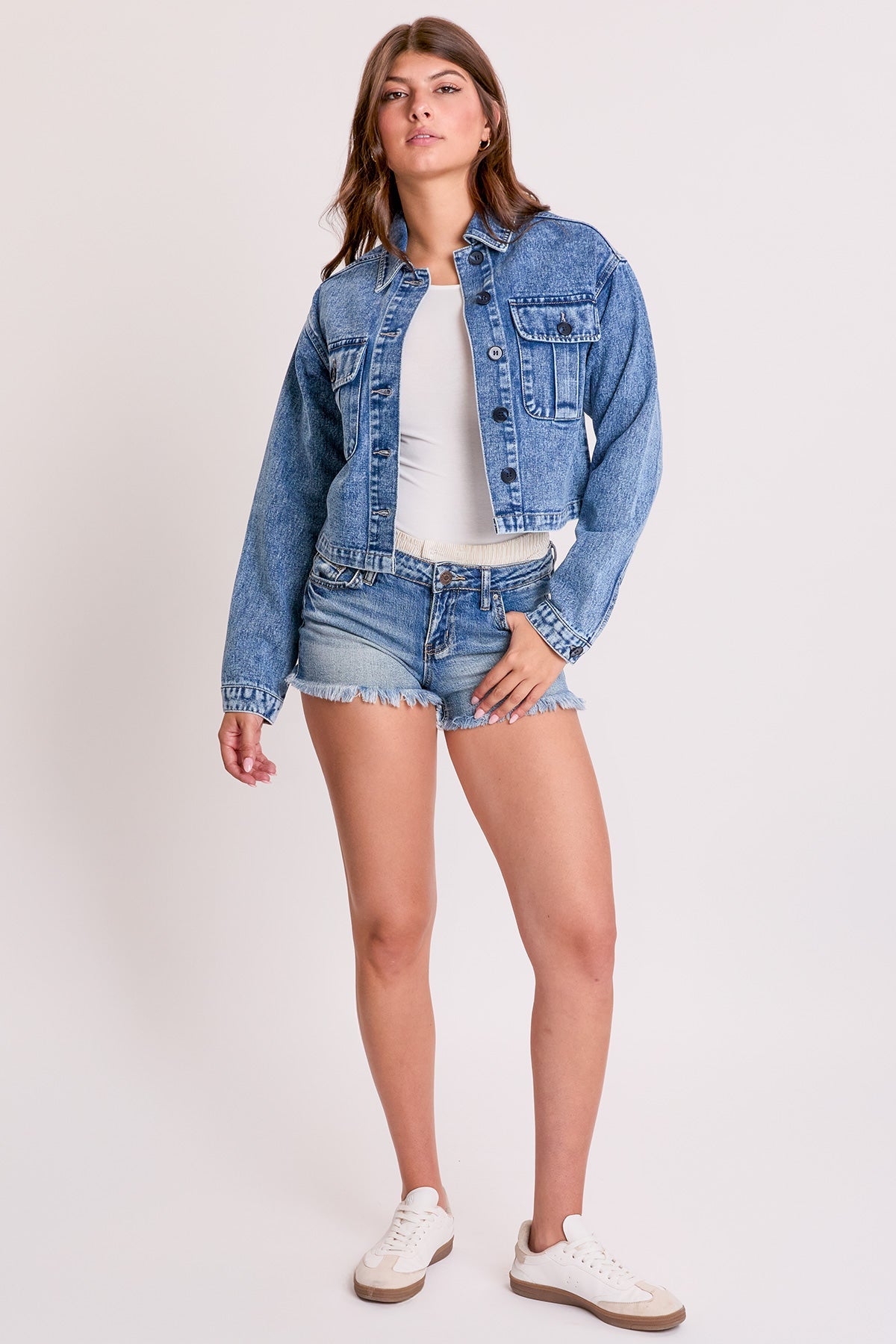 Cropped Trucker Denim Jacket