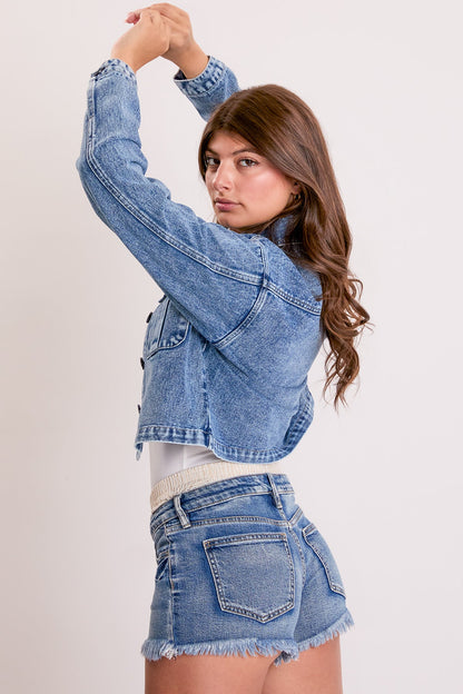 Cropped Trucker Denim Jacket