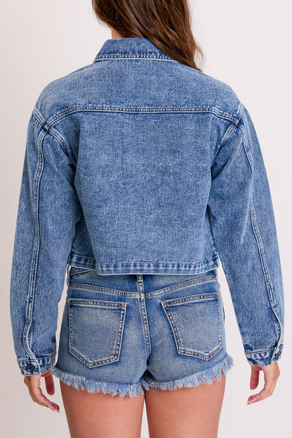 Cropped Trucker Denim Jacket