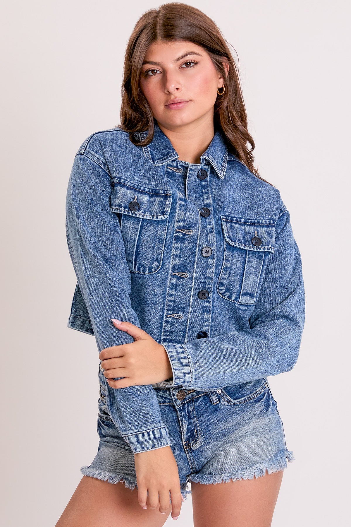 Cropped Trucker Denim Jacket