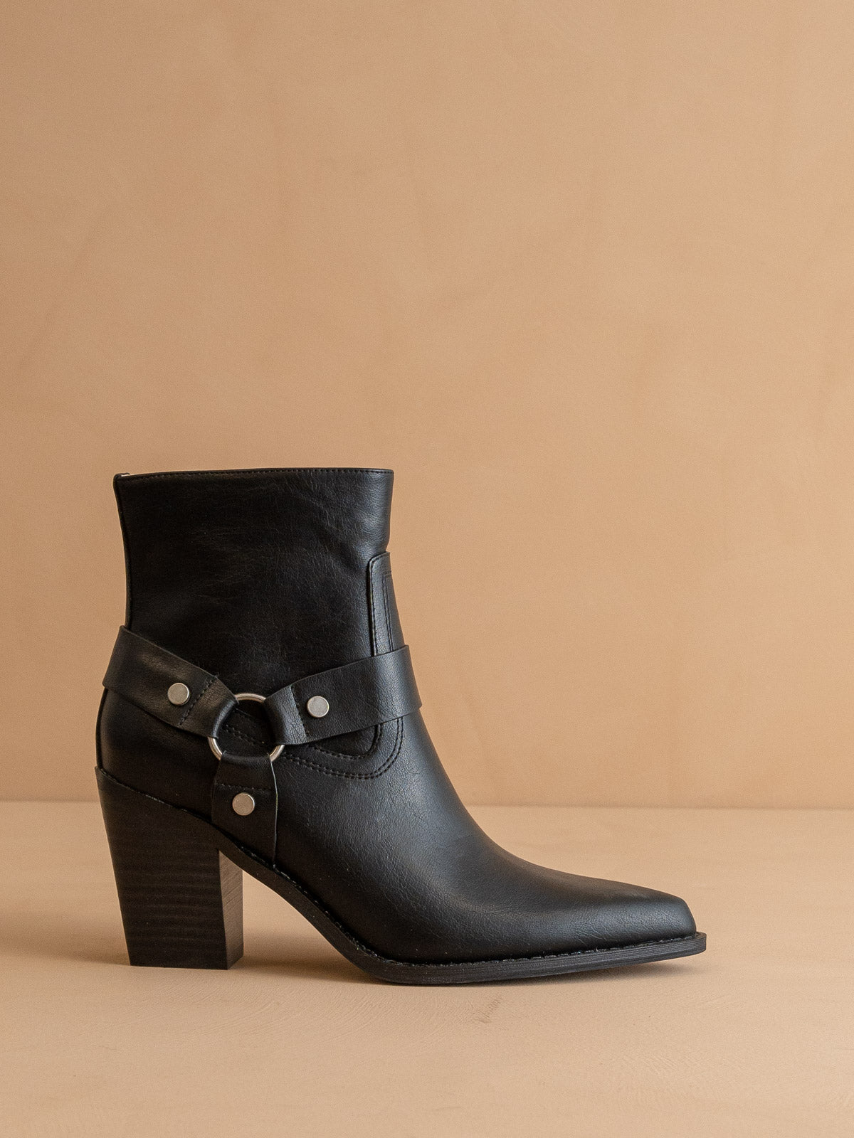 The Jackson | Black Pointed Toe Moto Bootie *final Sale*