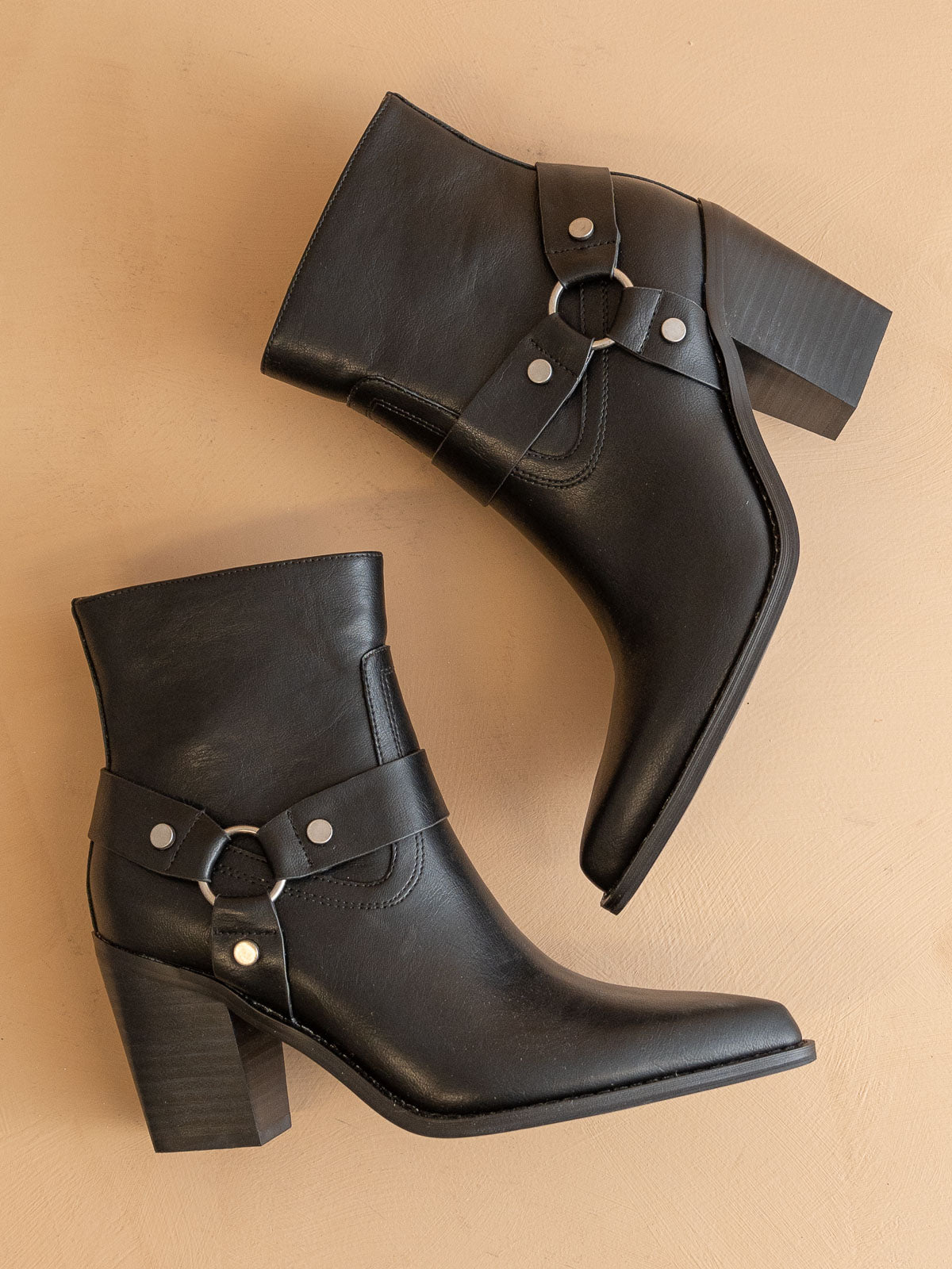 The Jackson | Black Pointed Toe Moto Bootie *final Sale*