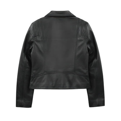 Serena Women's Black Asymmetrical Leather Jacket
