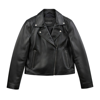 Serena Women's Black Asymmetrical Leather Jacket