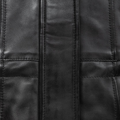 Everly Women's Black 3/4 Leather Coat with Detachable Hood