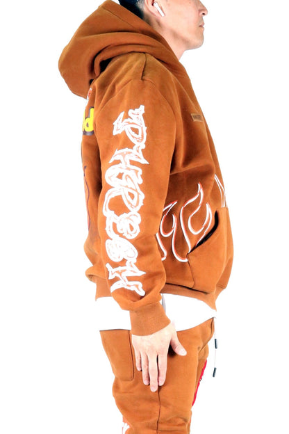Brunette Brushed Graphic Pullover Hoodie