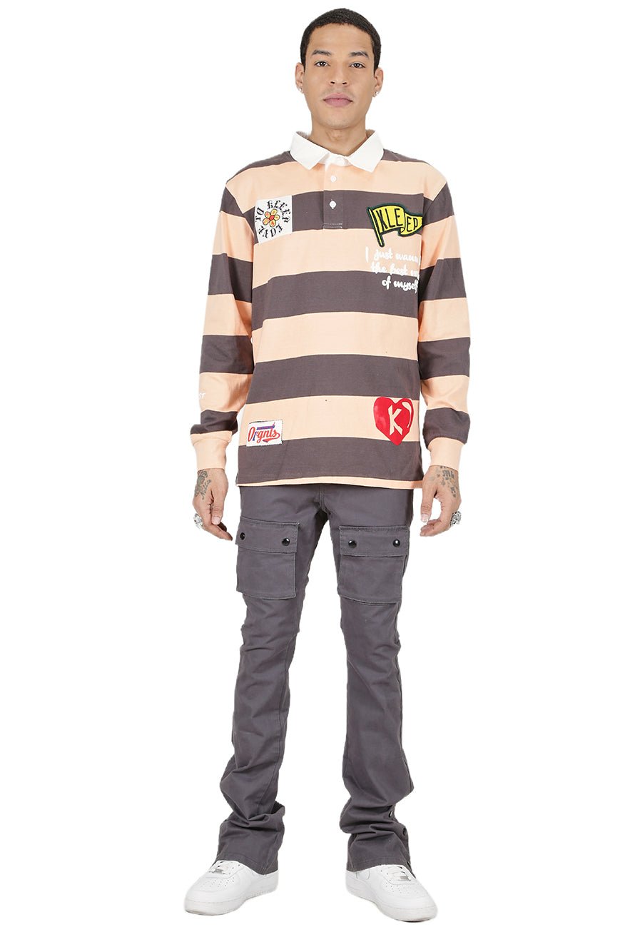 Sepia Long Sleeve Polo Shirt