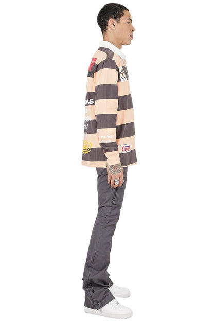 Sepia Long Sleeve Polo Shirt