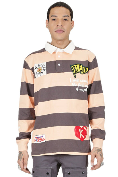 Sepia Long Sleeve Polo Shirt