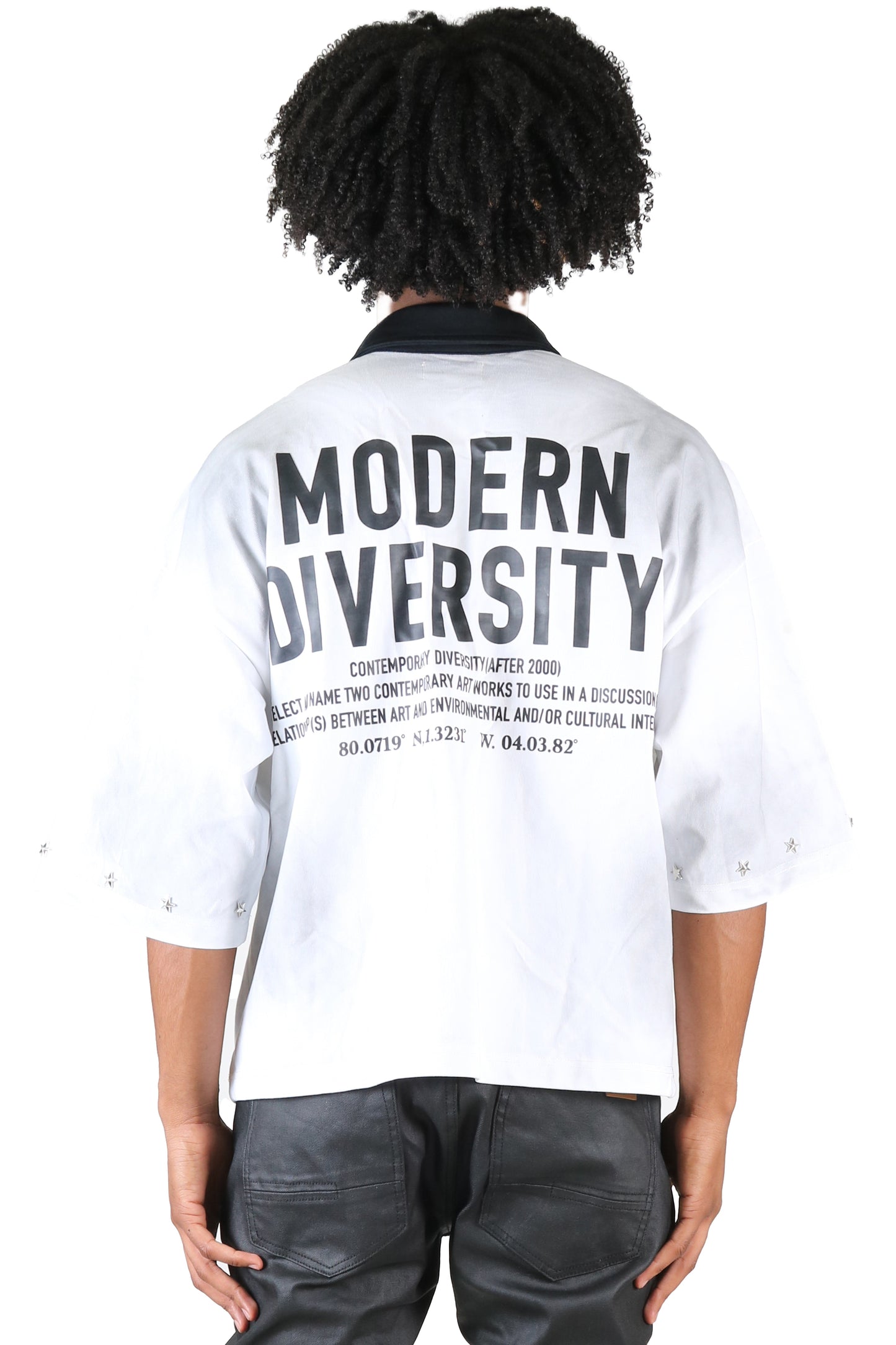 S/N Jersey 3/4 Sleeve Crop Top Polo