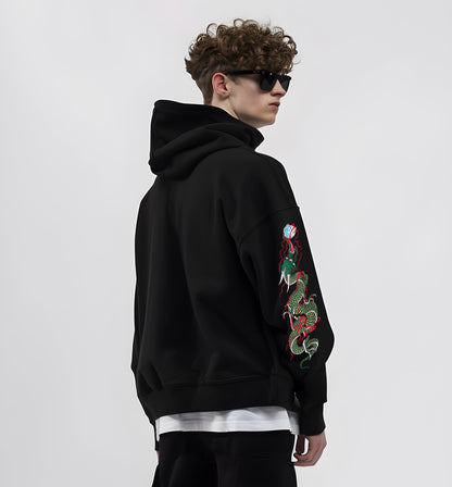 Green Dragon Embroidery Hoodie