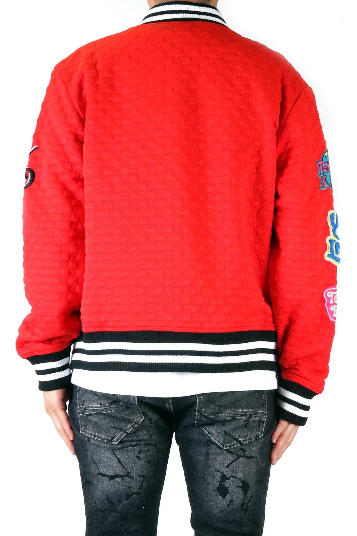 Rojo Waffle Square Pattern Jacket