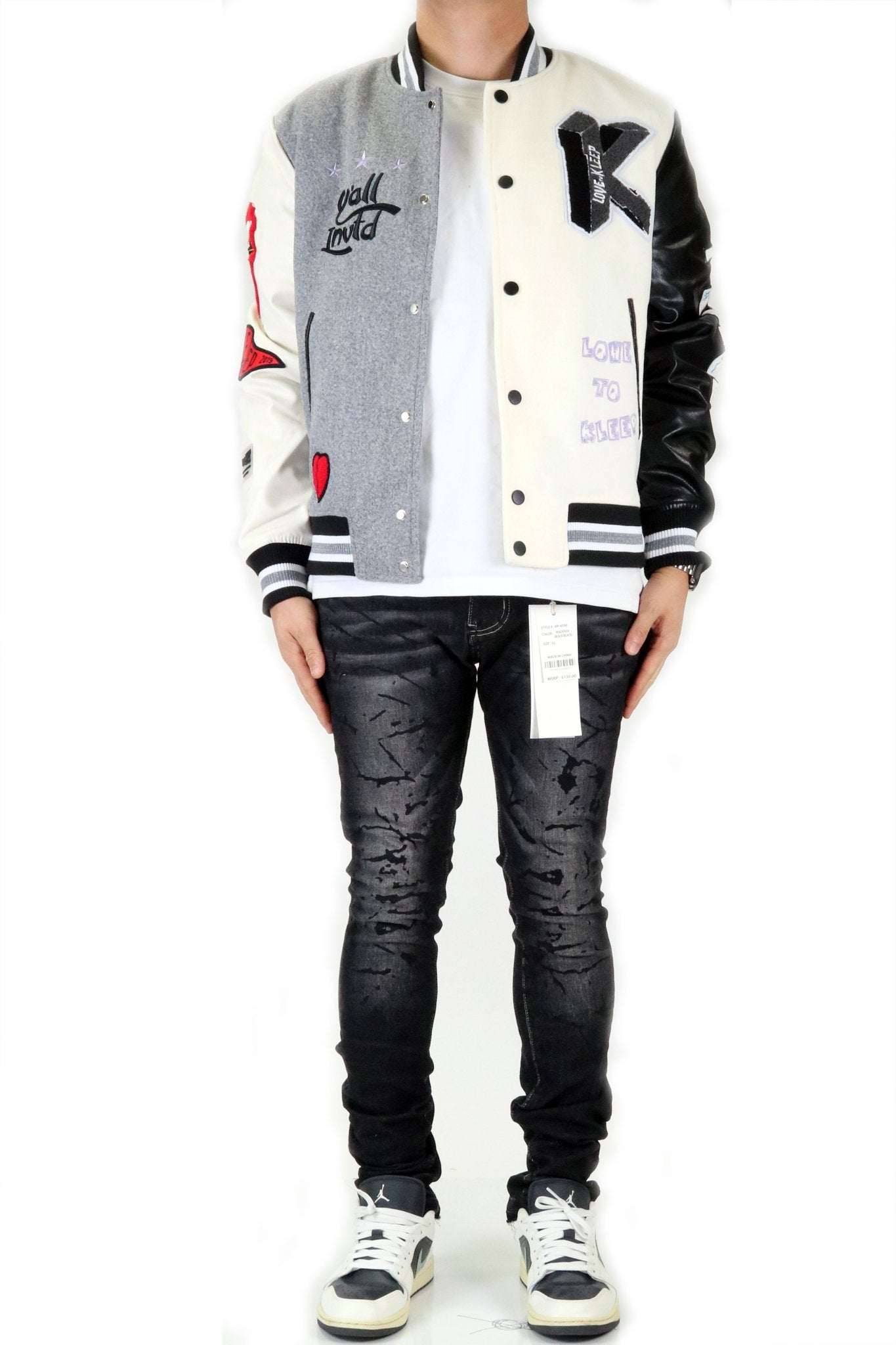 Capella Melton & Leather Varsity Jacket