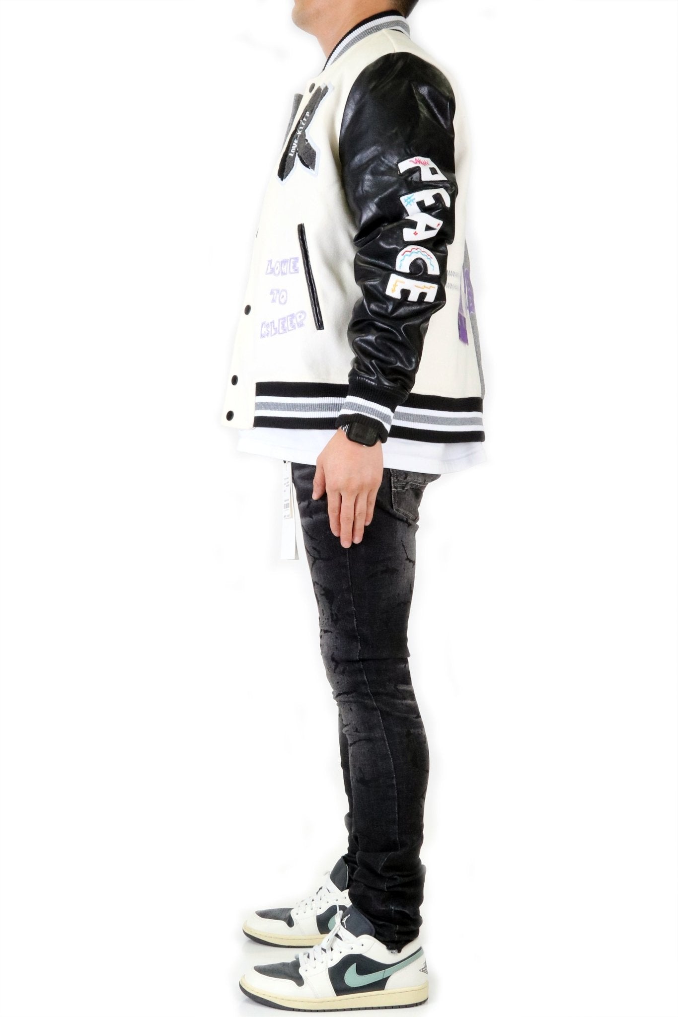 Capella Melton & Leather Varsity Jacket