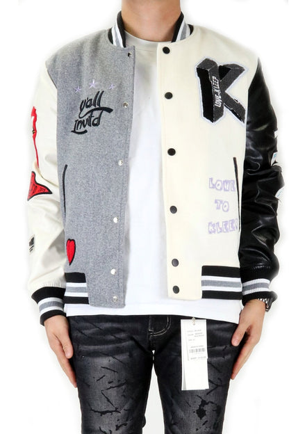 Capella Melton & Leather Varsity Jacket