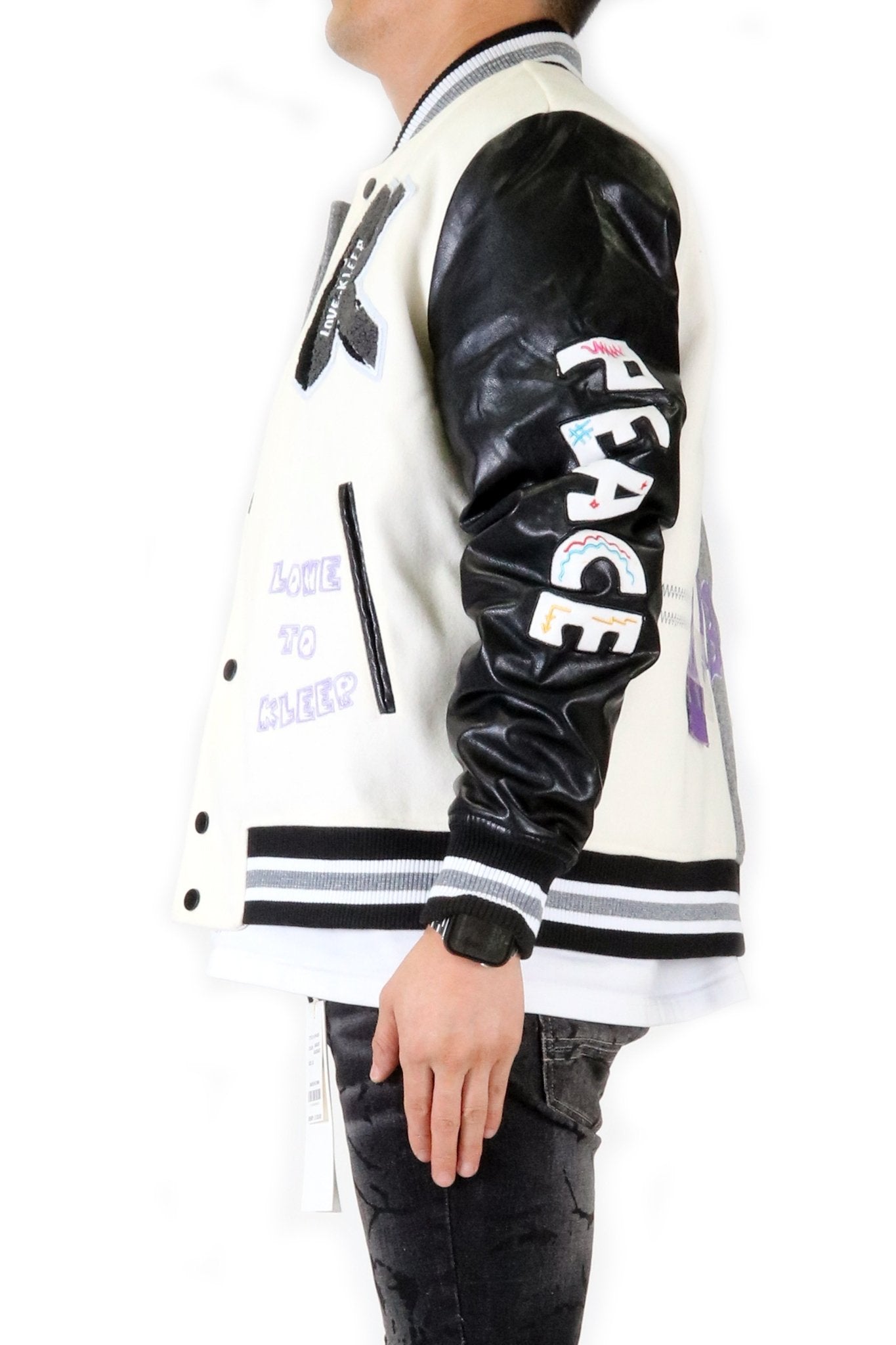 Capella Melton & Leather Varsity Jacket