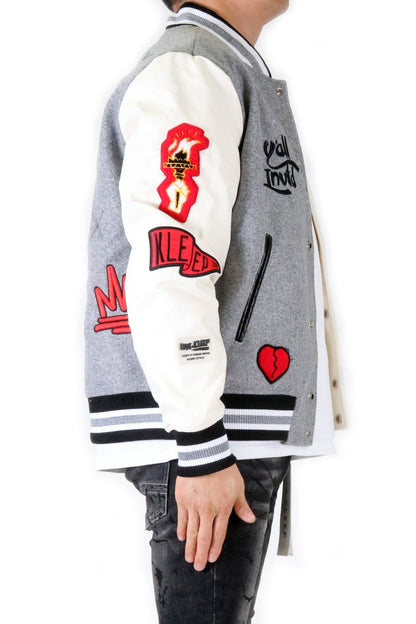 Capella Melton & Leather Varsity Jacket