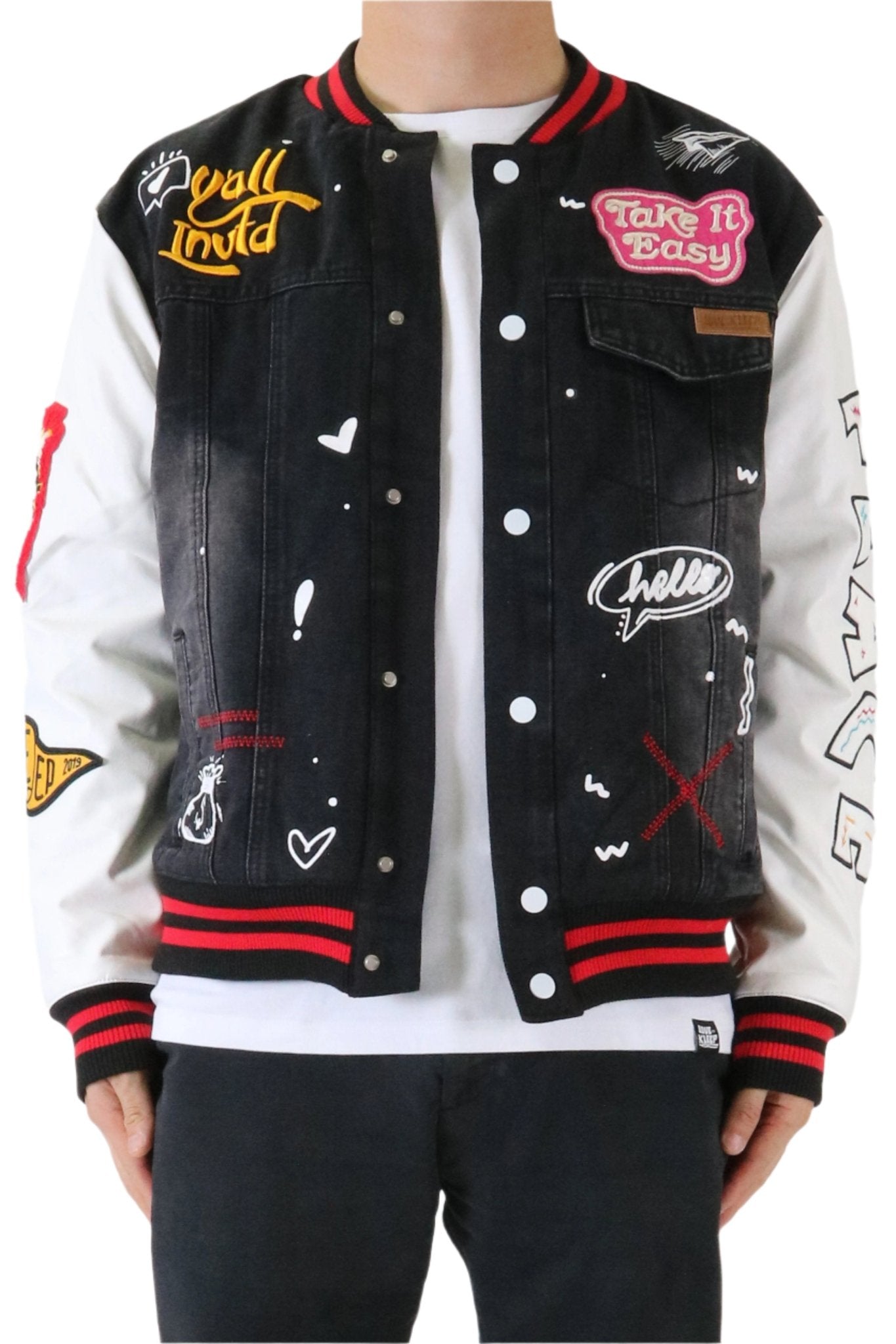 Verte Padded Washing Denim Bomber Jacket