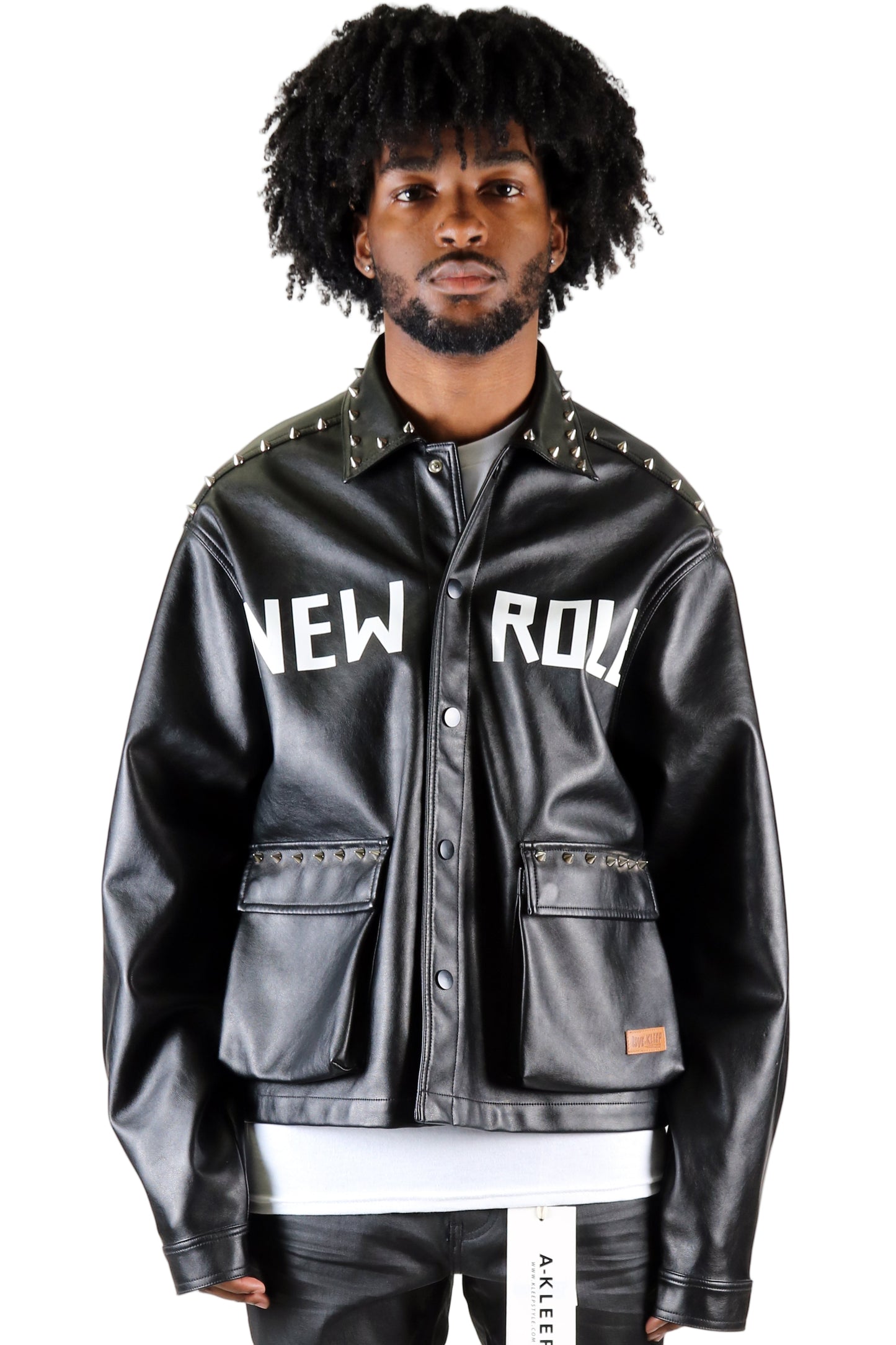 Faux Leather Crop Top Jacket