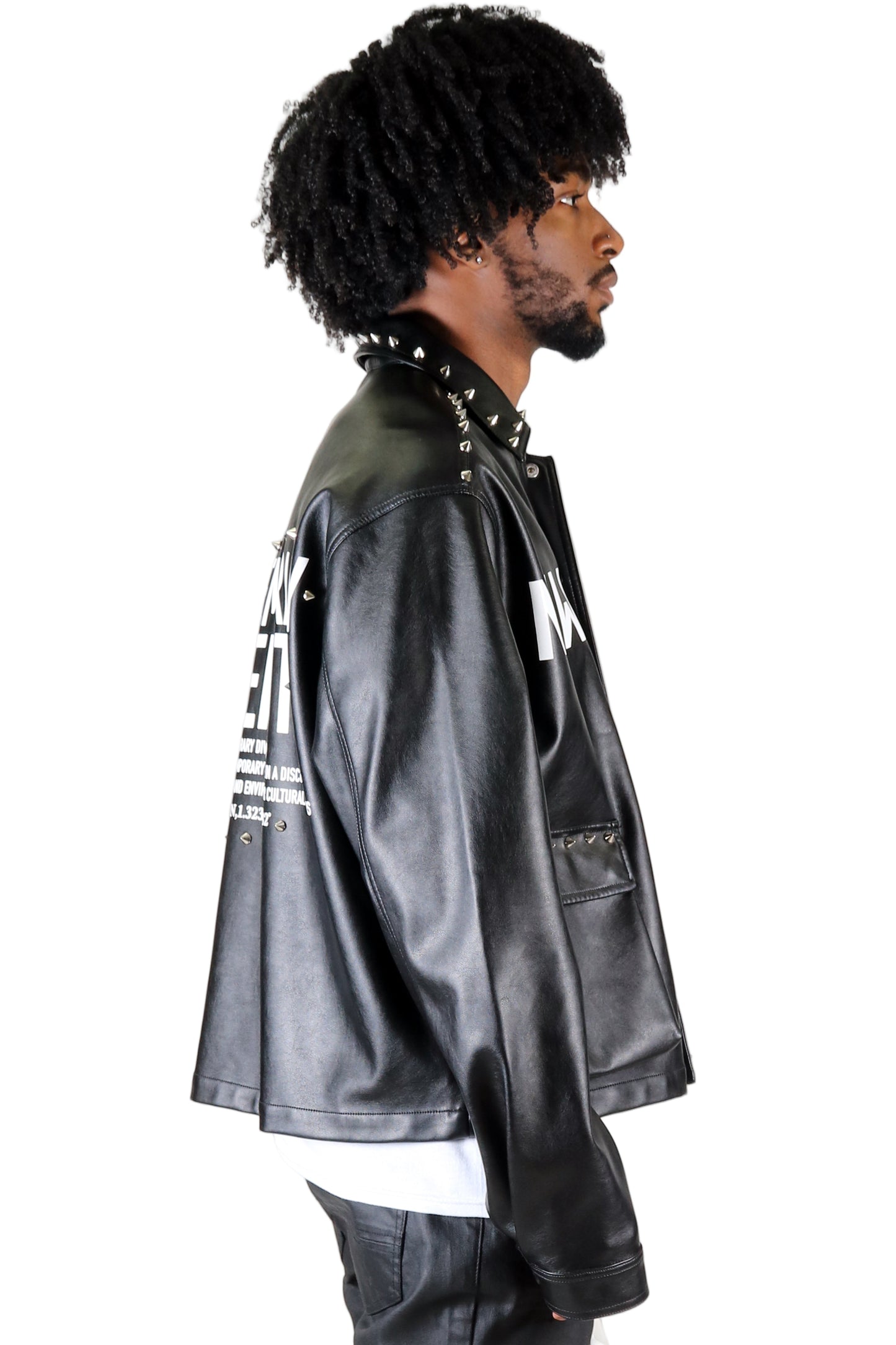 Faux Leather Crop Top Jacket