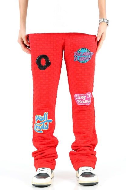 Rojo Waffle Stacked Flare Pants