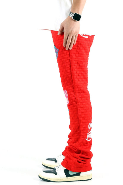 Rojo Waffle Stacked Flare Pants