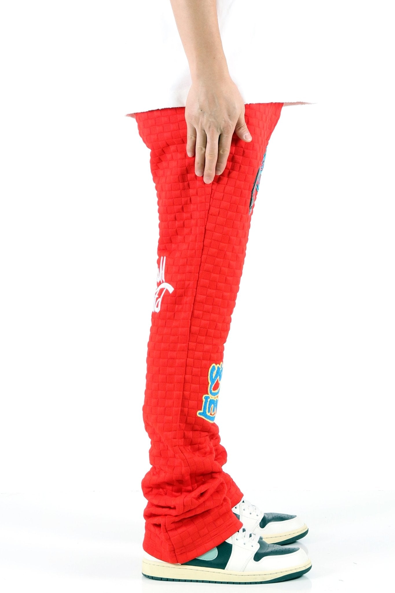 Rojo Waffle Stacked Flare Pants
