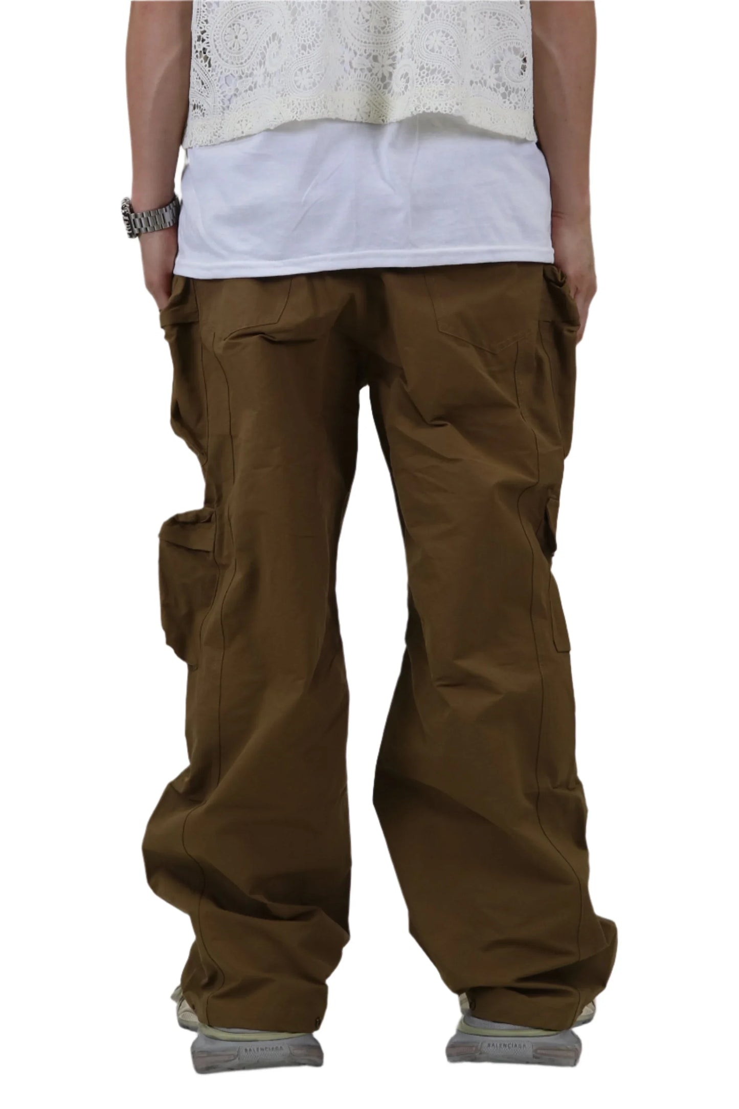 Fine Twill Nylon Baggy Fit Cargo Pants